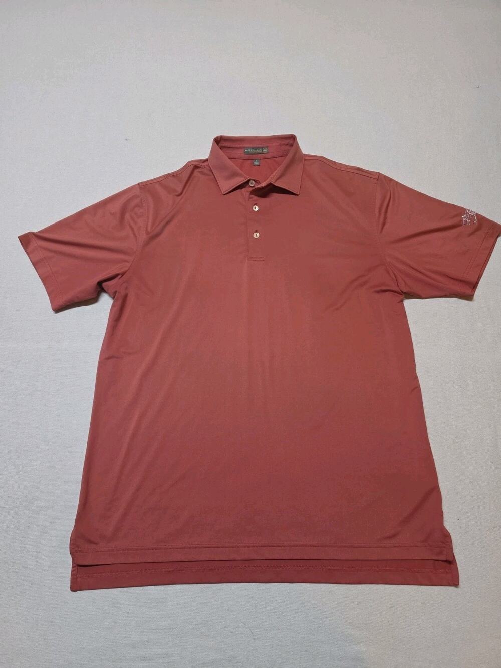 Peter Millar Summer Comfort Men’s Size Large Coral Performance Golf Polo